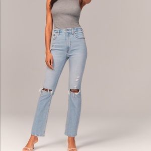 womens ultra high rise ankle straight jeans